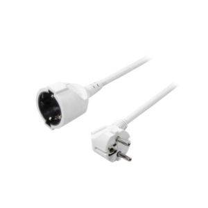 LogiLink LPS101 Strom Verlängerungskabel Weiß 3.00 m H05VV-F 3G 1,5 mm² 90° nach oben gewinkelt