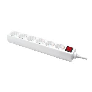 LogiLink LPS202 Steckdosenleiste mit Schalter Weiß Schutzkontakt 1 St.