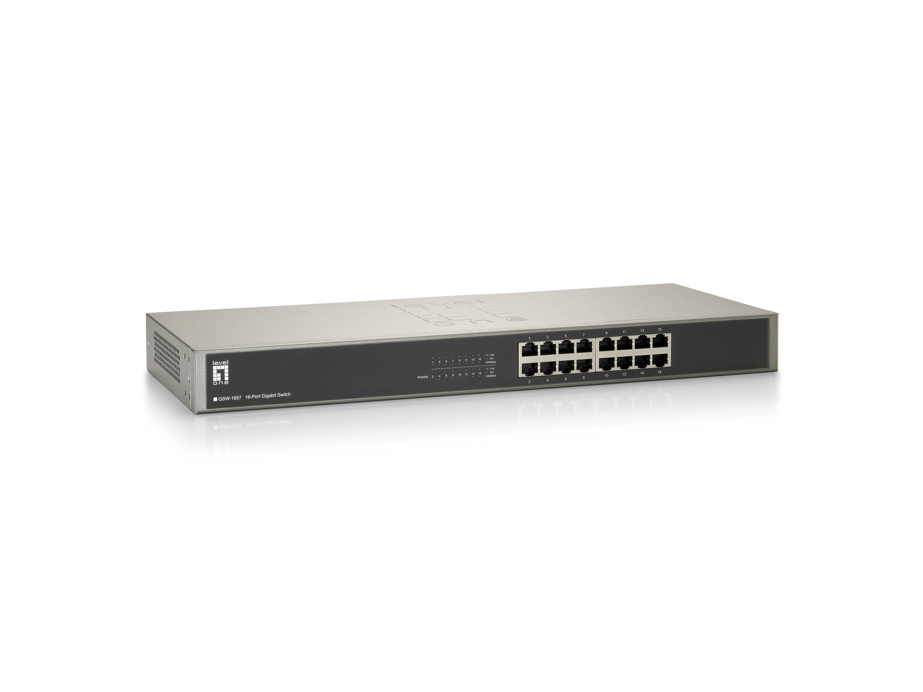 LevelOne GSW-1657 19 Zoll Netzwerk-Switch RJ45 16 Port 1 GBit/s