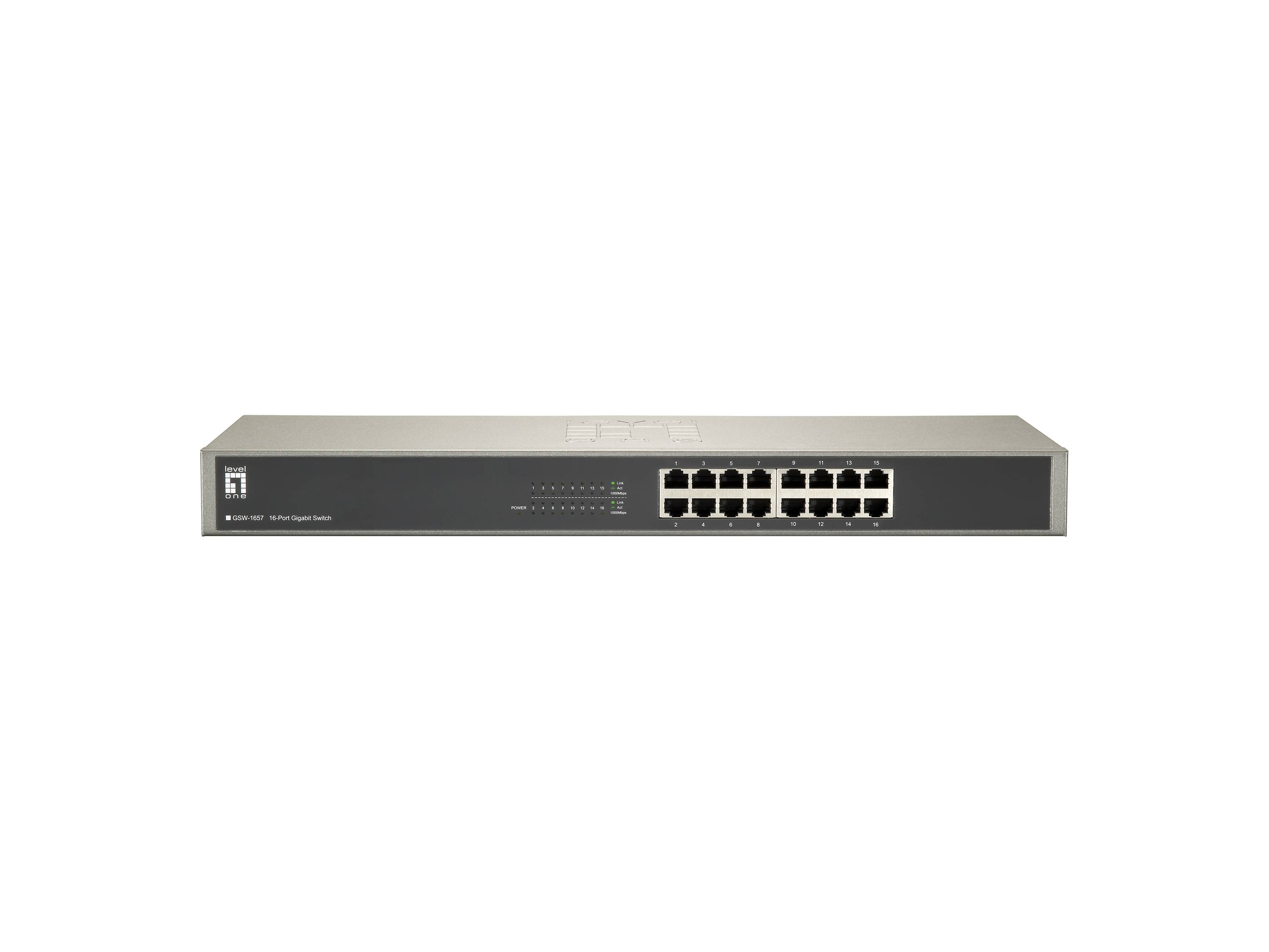 LevelOne GSW-1657 19 Zoll Netzwerk-Switch RJ45 16 Port 1 GBit/s