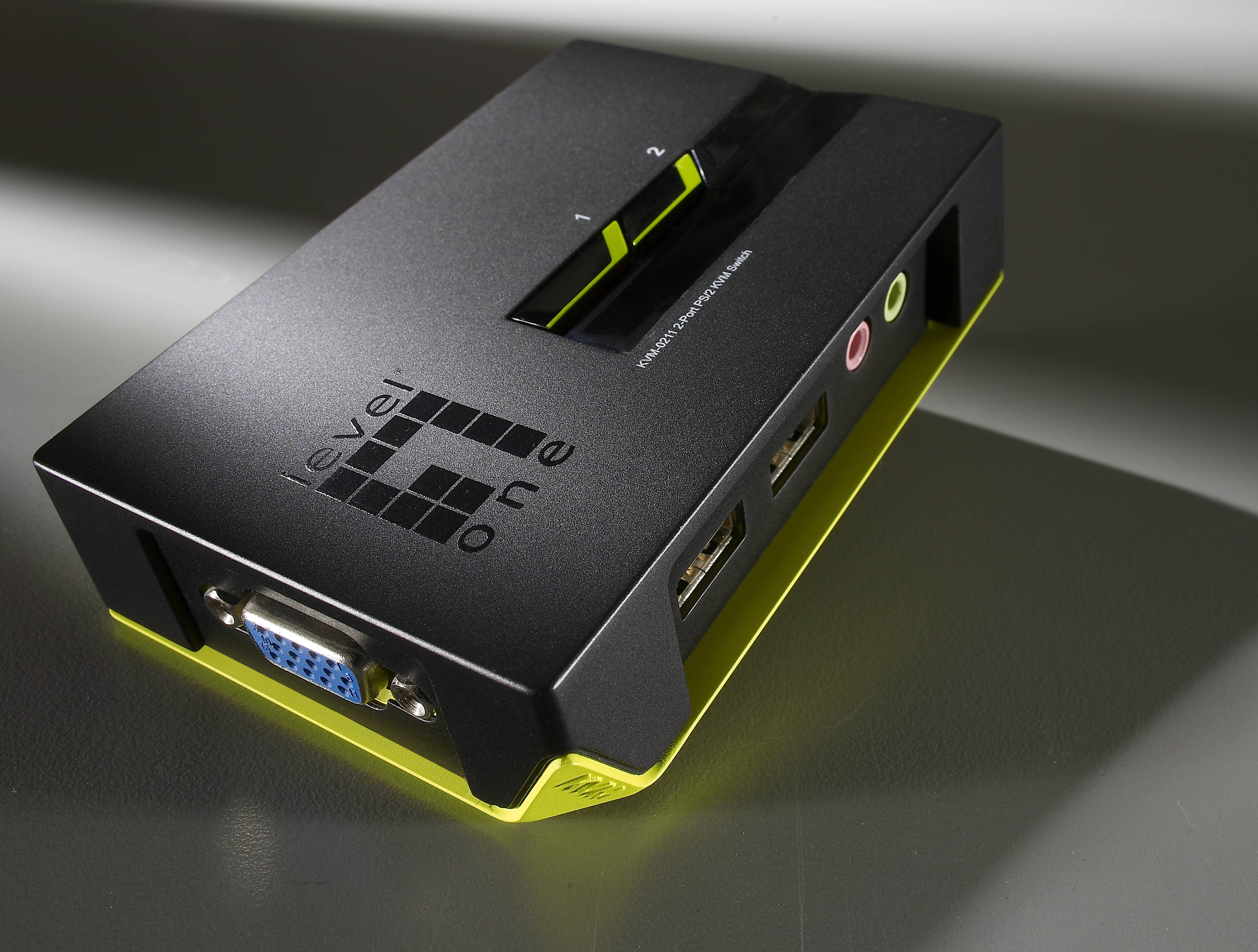 LevelOne 2-Port USB KVM Switch mit Audio Signalsteuerung KVM KVM Switches