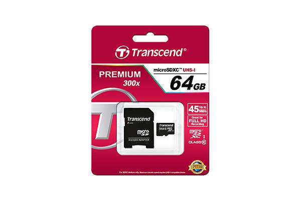 Transcend Premium microSDXC-Karte Industrial 64GB Class 10, UHS-I inkl. SD-Adapter