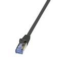 LogiLink CQ4063S RJ45 Netzwerkkabel, Patchkabel S/FTP 3.00 m Schwarz vergoldete Steckkontakte, Flammwidrig, mit Rastnasenschutz 1 St.