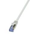 LogiLink CQ4022S RJ45 Netzwerkkabel, Patchkabel S/FTP 0.50 m Grau vergoldete Steckkontakte, Flammwidrig, mit Rastnasenschutz 1 St.