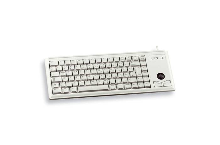CHERRY Compact-Keyboard G84-4400 USB Tastatur Deutsch, QWERTZ Grau Integrierter Trackball, Maustasten