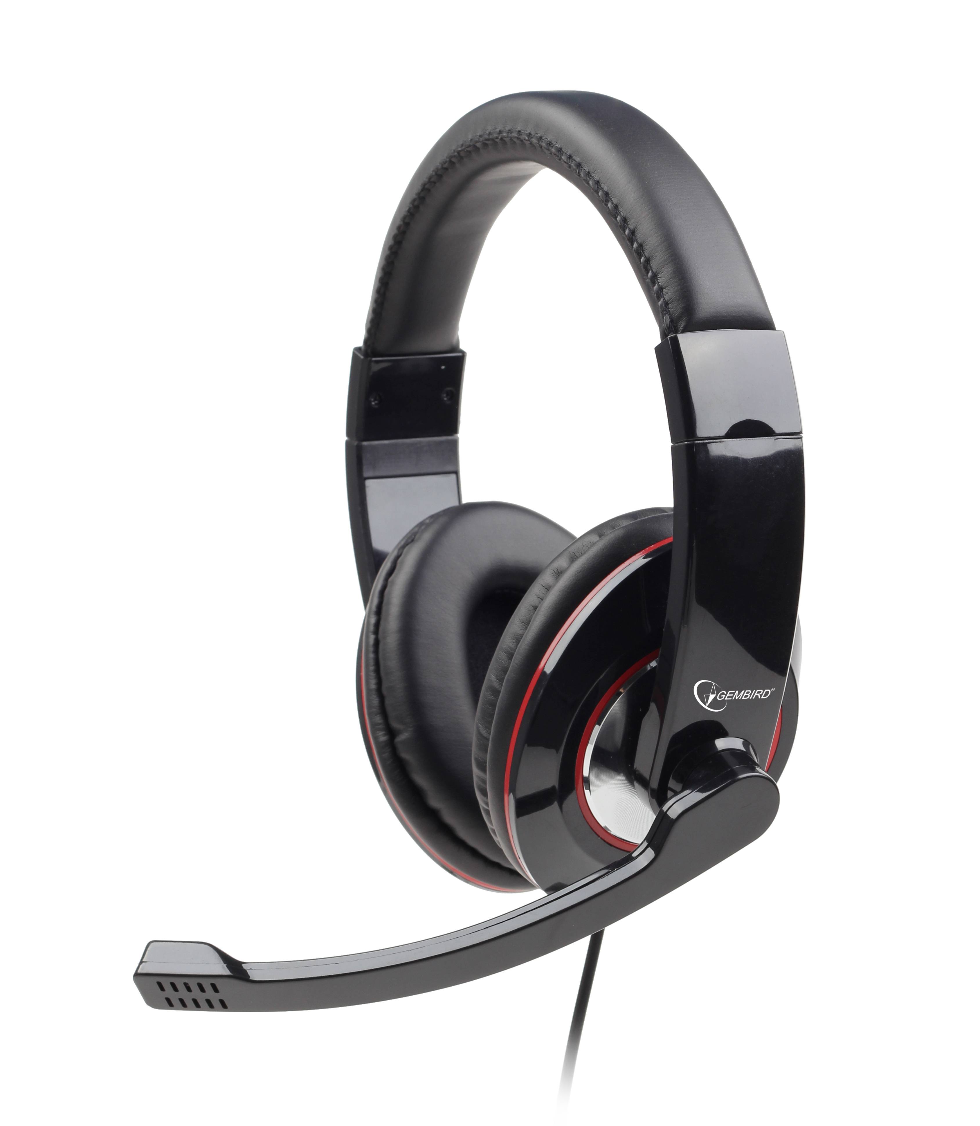 Gembird MHS-U-001 Computer Over Ear Headset kabelgebunden Schwarz Lautstärkeregelung, Mikrofon-Stummschaltung