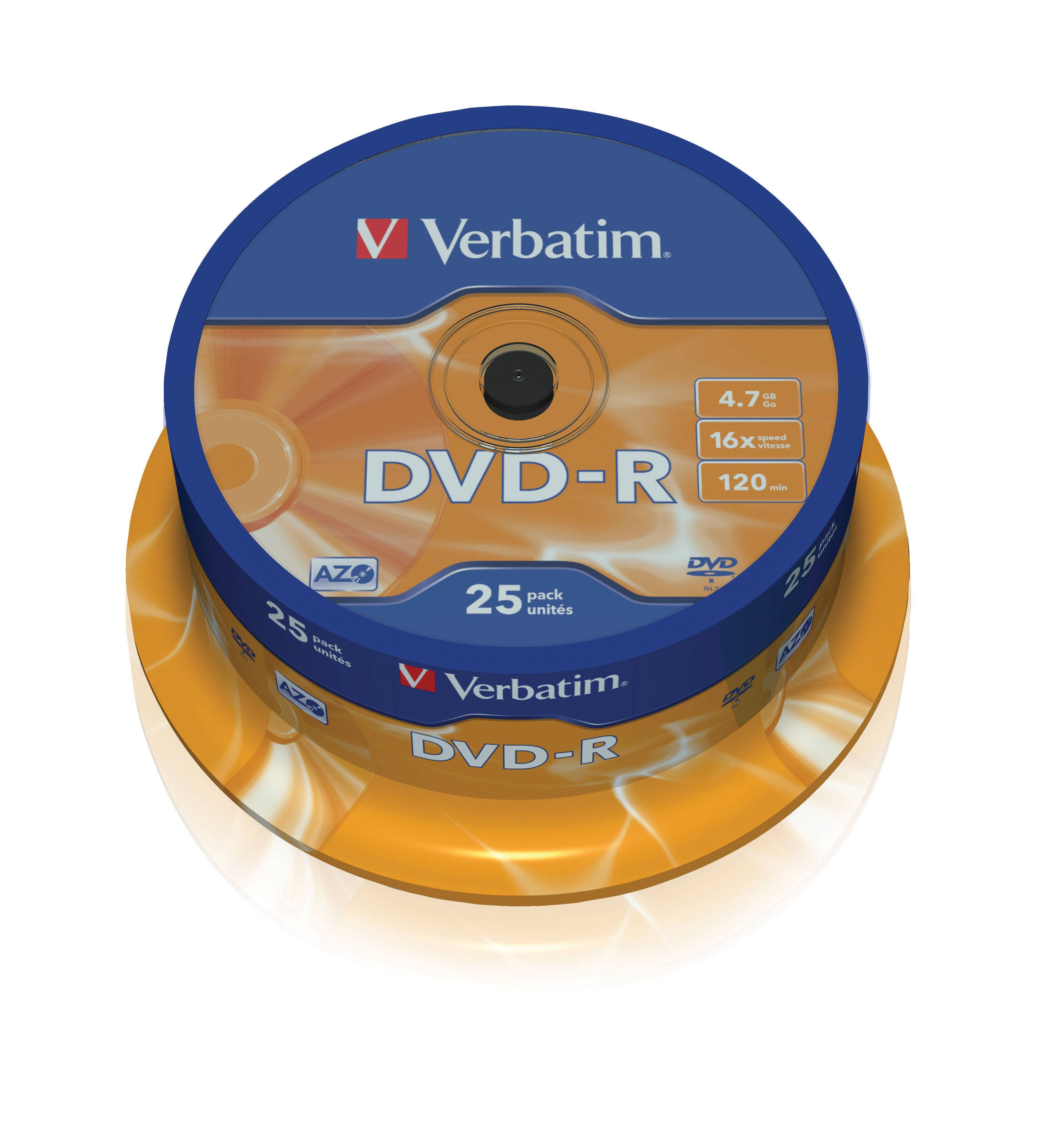Verbatim - 25 x DVD-R - 4.7 GB 16x - mattsilber