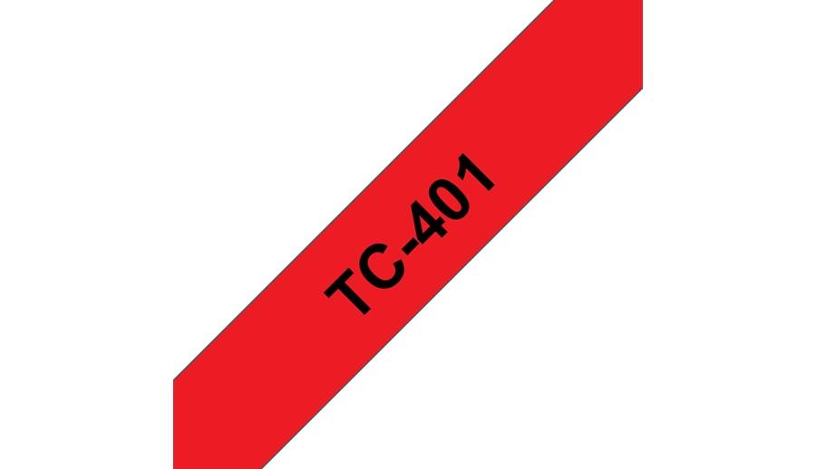 Schriftband Brother TC TC-401 Bandfarbe: Rot Schriftfarbe:Schwarz 12 mm 7.7 m