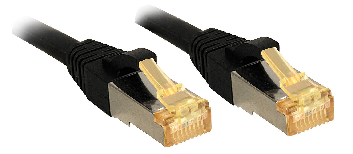 LINDY 47309 RJ45 Netzwerkkabel, Patchkabel CAT 6 S/FTP 2.00 m Schwarz 1 St.