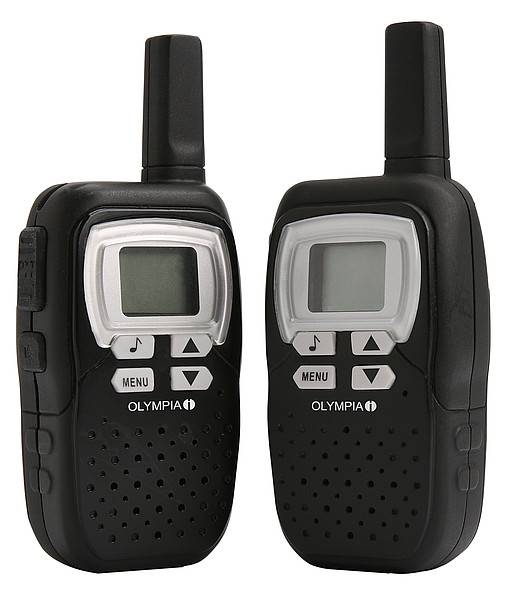 Olympia 1208 - Tragbar - Zwei-Wege Funkgerät - PMR - 446.00625 - 446.09375 MHz - 8 Kanäle - Schwarz (Packung mit 2)