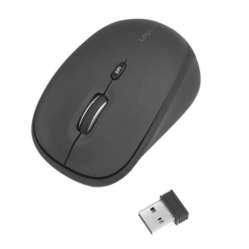LogiLink - Maus - optisch - 3 Tasten - kabellos - 2.4 GHz - kabelloser Empfänger (USB)