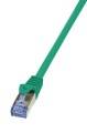 LogiLink CQ3015S RJ45 Patchkabel CAT 6a S/FTP 0.25m Grün Flammwidrig, mit Rastnasenschutz