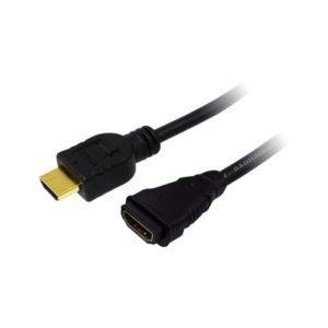 LogiLink HDMI Verlängerungskabel HDMI-A Stecker, HDMI-A Buchse 2.00 m Schwarz CH0056 4K UHD HDMI-Kabel