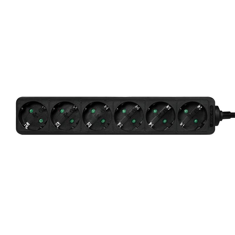 LogiLink LPS238B Steckdosenleiste Schwarz Schutzkontakt 1 St.