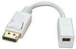 LINDY 41060 DisplayPort / Mini-DisplayPort Adapterkabel [1x DisplayPort Stecker - 1x Mini-DisplayPort Buchse] Weiß 15.00 cm