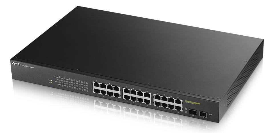 ZyXEL Switch 19" 24x GE GS1900-24HP 24x PoE+ Ports,