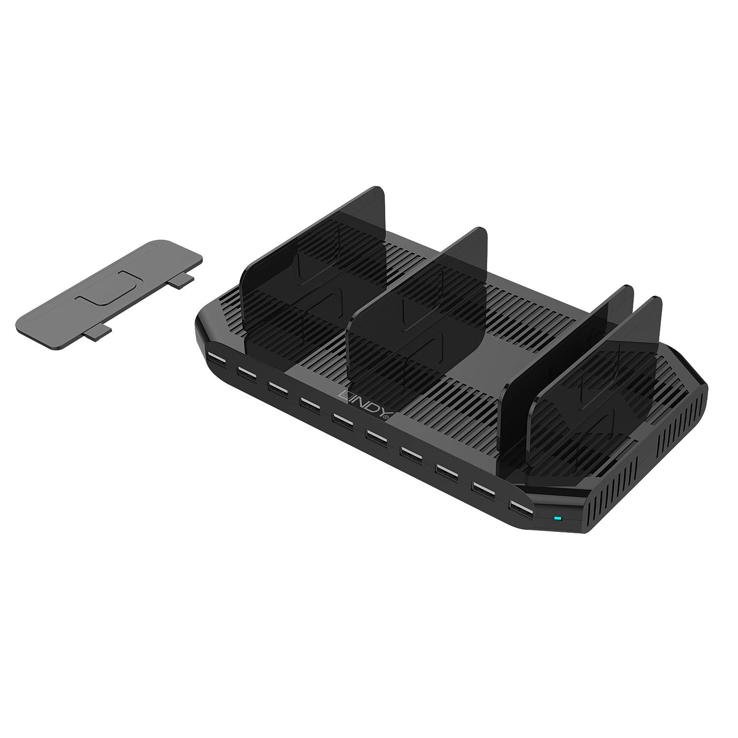 LINDY 96W 10 Port USB Charge Station Lade- und Managementsystem Station Smartphone, Tablet