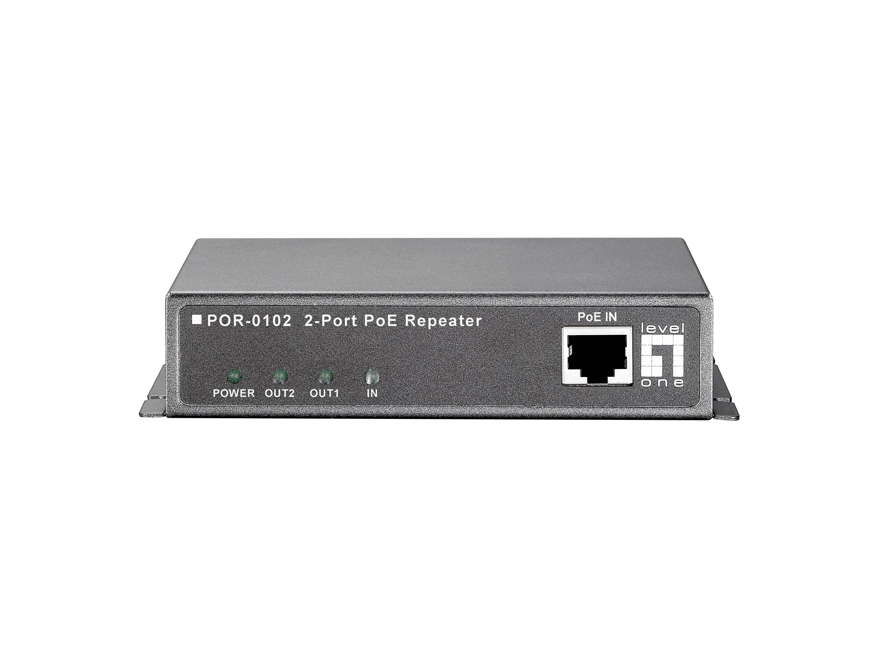 LevelOne POR-0102 2-Port PoE Repeater - Repeater