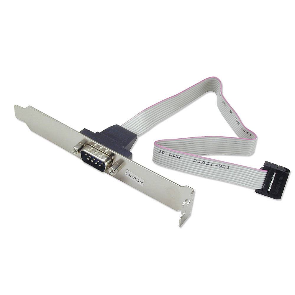 LINDY Seriell Anschlusskabel [1x D-SUB-Stecker 9pol. - 1x Buchsenleiste 10pol.] 0.26 m Grau