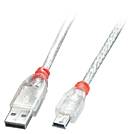 LINDY USB-Kabel USB 2.0 USB-A Stecker, USB-Mini-B Stecker 0.50 m Transparent 41781