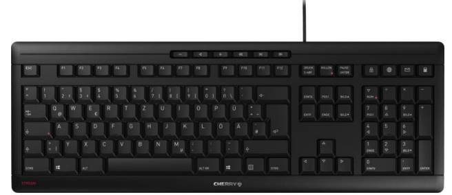 CHERRY Stream USB Tastatur Schweiz, QWERTZ Schwarz