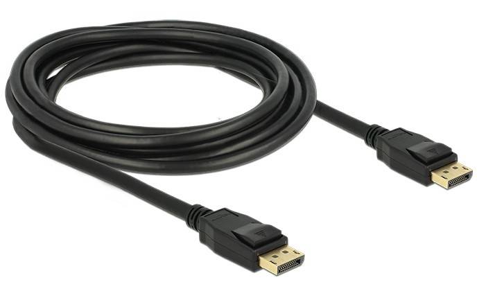 Delock DisplayPort Anschlusskabel DisplayPort Stecker, DisplayPort Stecker 3.00 m Schwarz 83807 vergoldete Steckkontakte DisplayPort-Kabel
