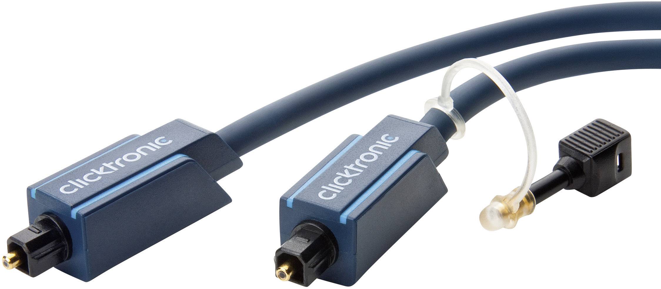 clicktronic 70366 Toslink Digital-Audio Anschlusskabel [1x Toslink-Stecker (ODT) - 1x Toslink-Stecker (ODT)] 1.00 m Blau