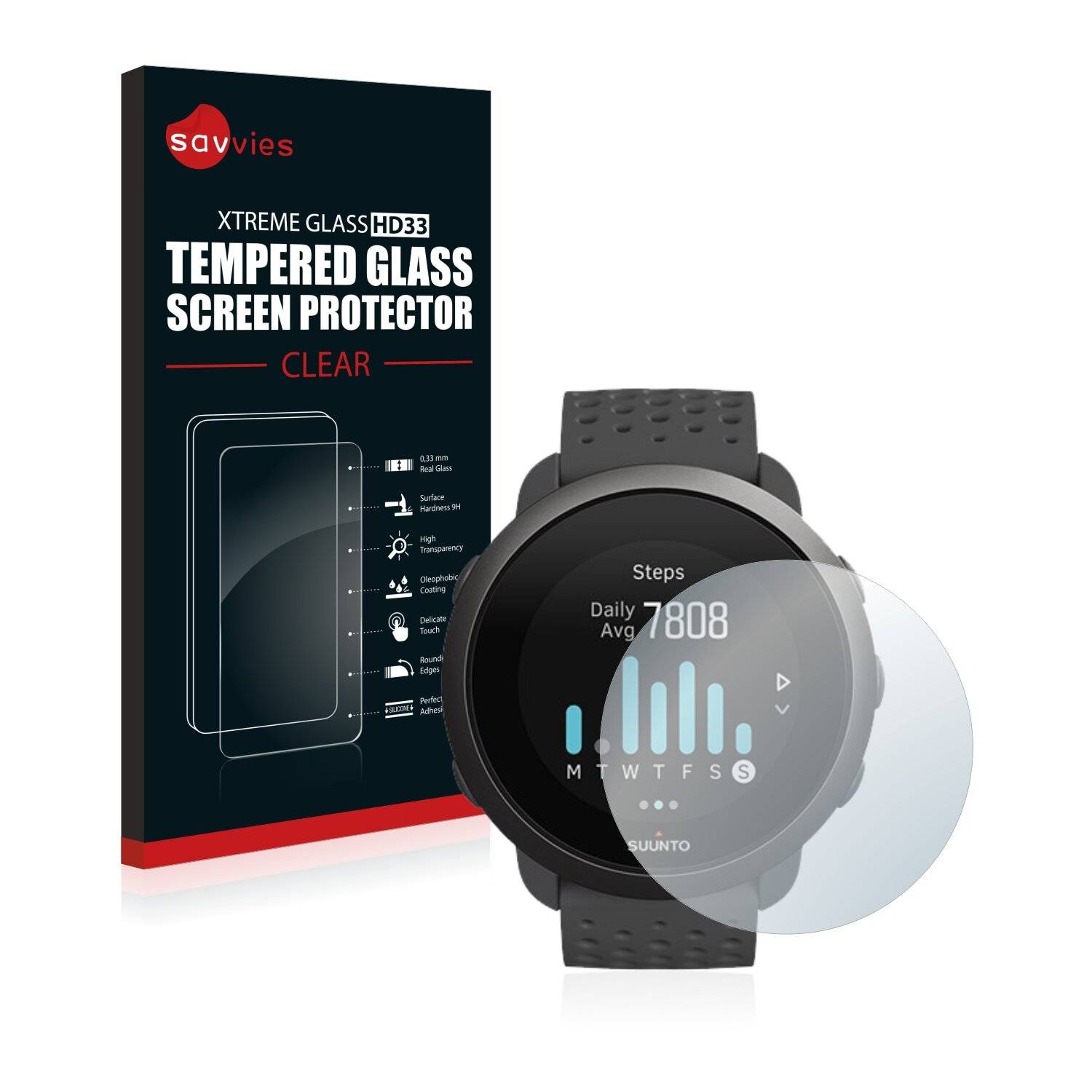 Savvies HD33 Clear Schutzglas für Suunto