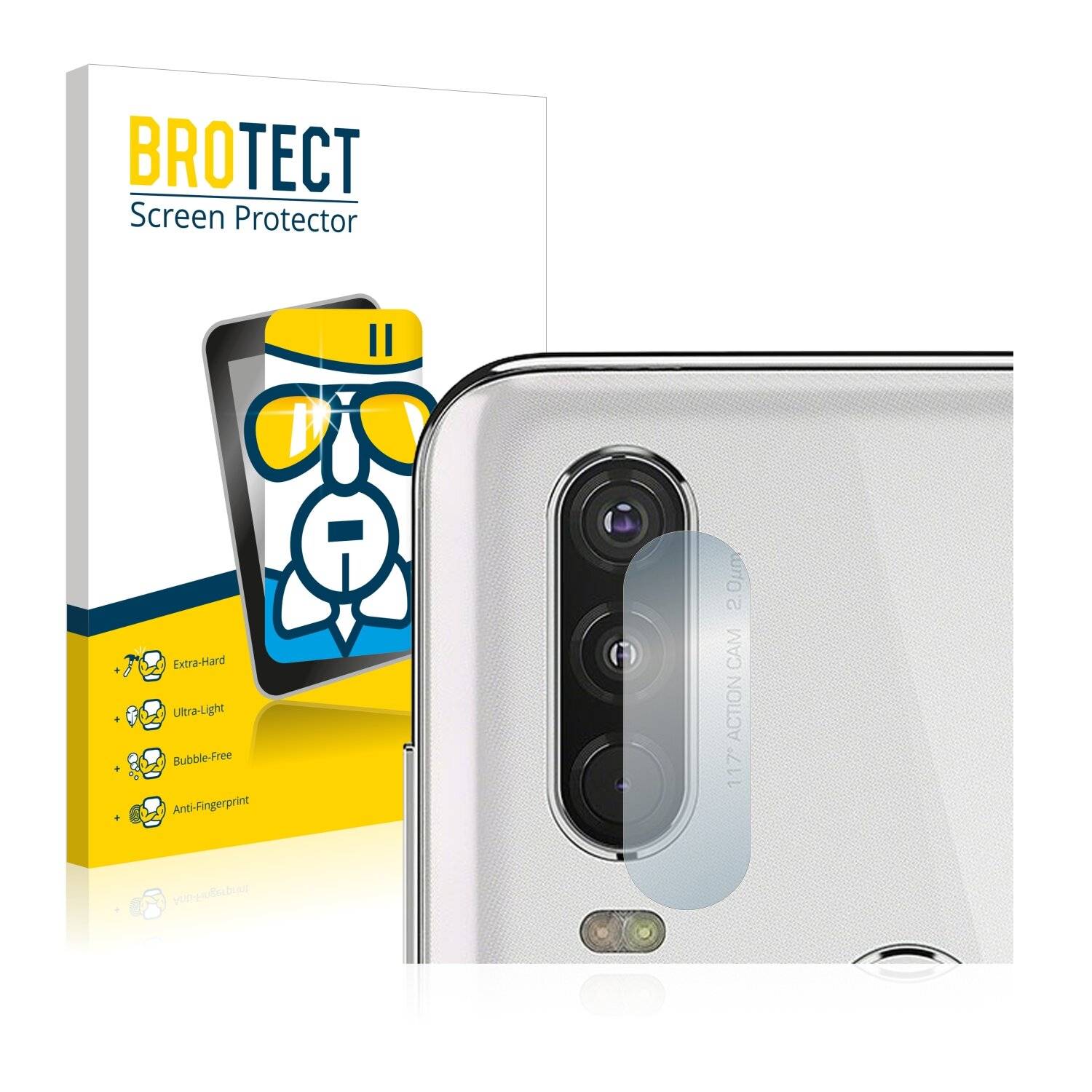 BROTECT AirGlass Glas Schutz-Folie für Motorola One Action (NUR Kameraschutz) - Schutzglas