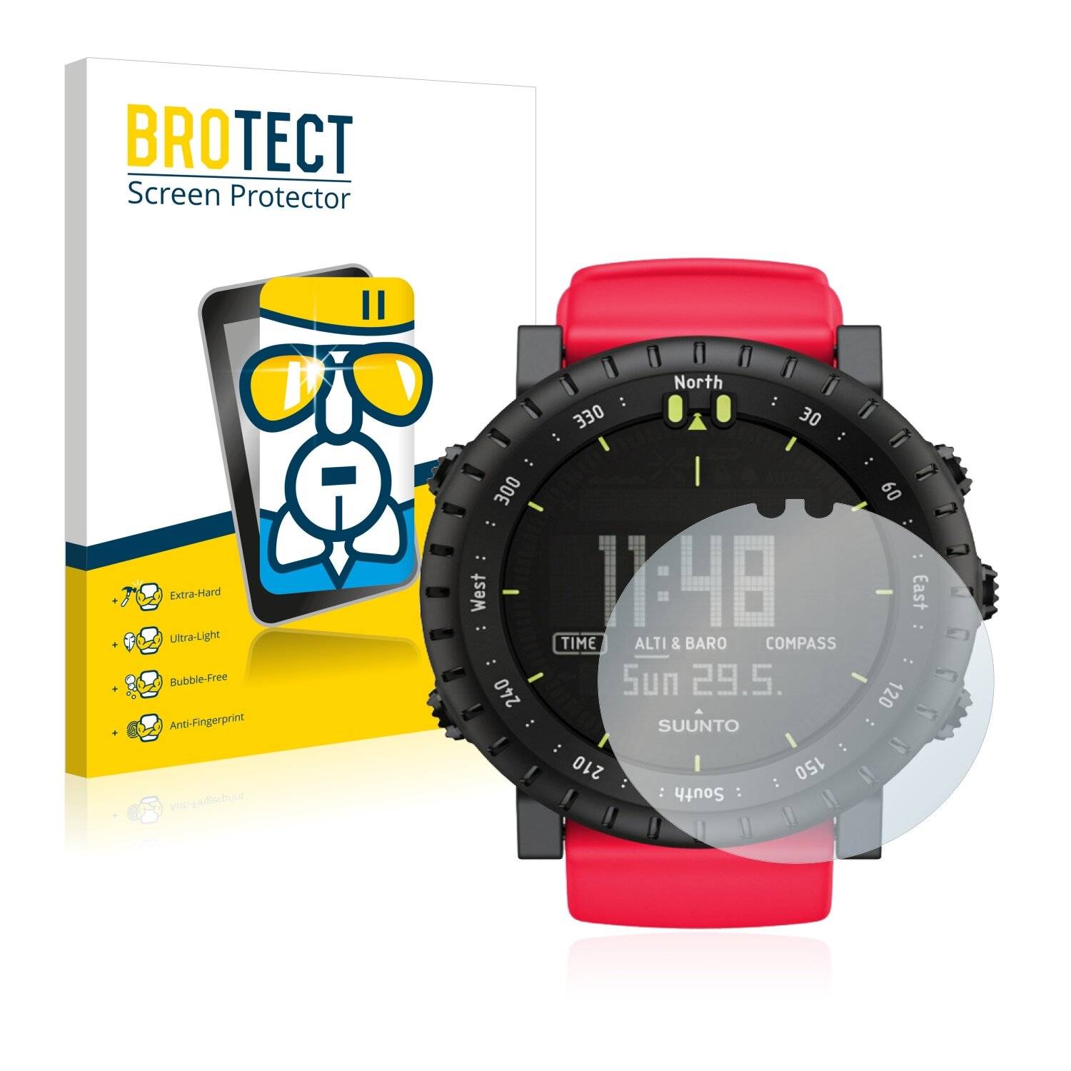 BROTECT AirGlass Schutzglas Folie für Suunto Core Red