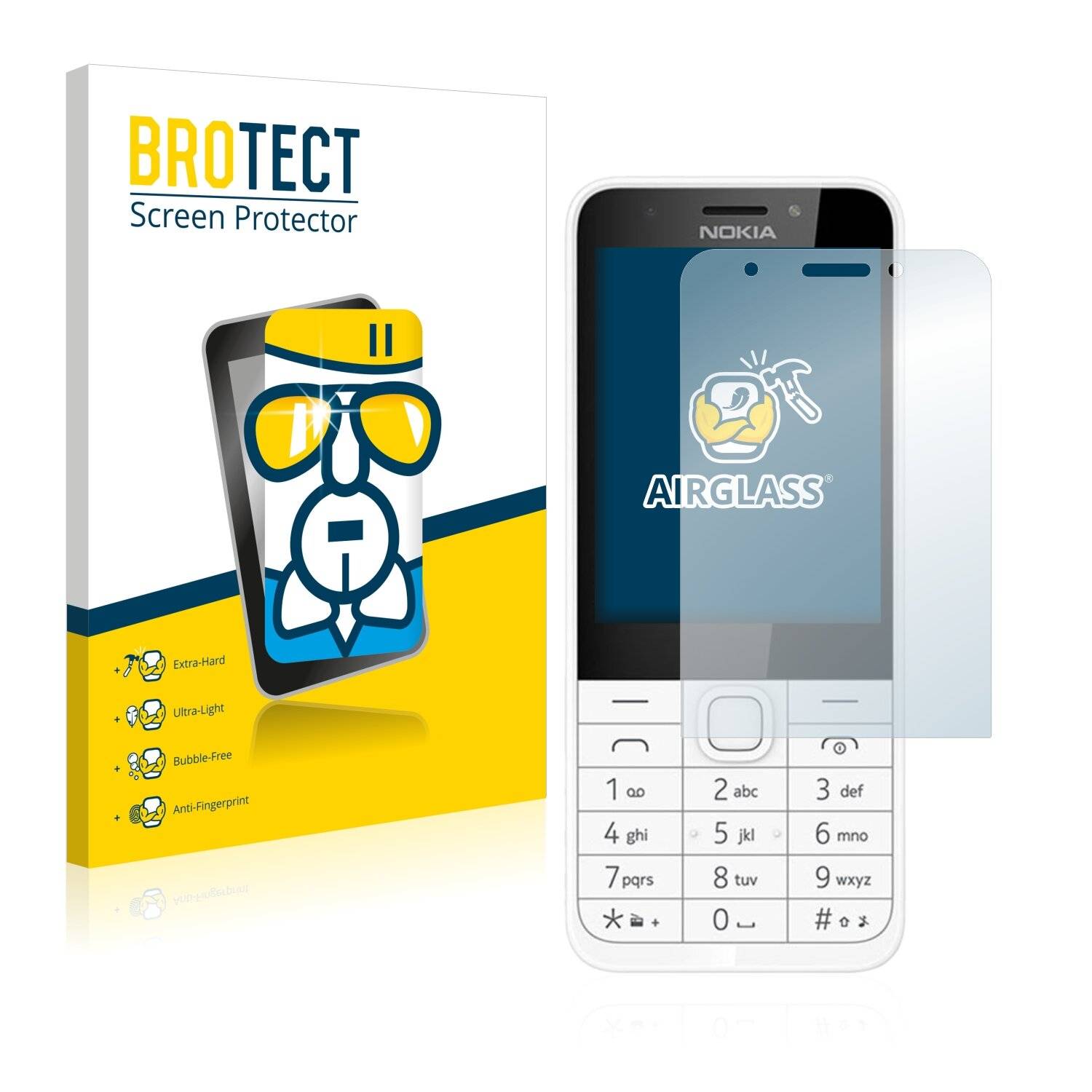 BROTECT AirGlass Flexible Schutz Glas Folie für Nokia 230 Klar Transparent