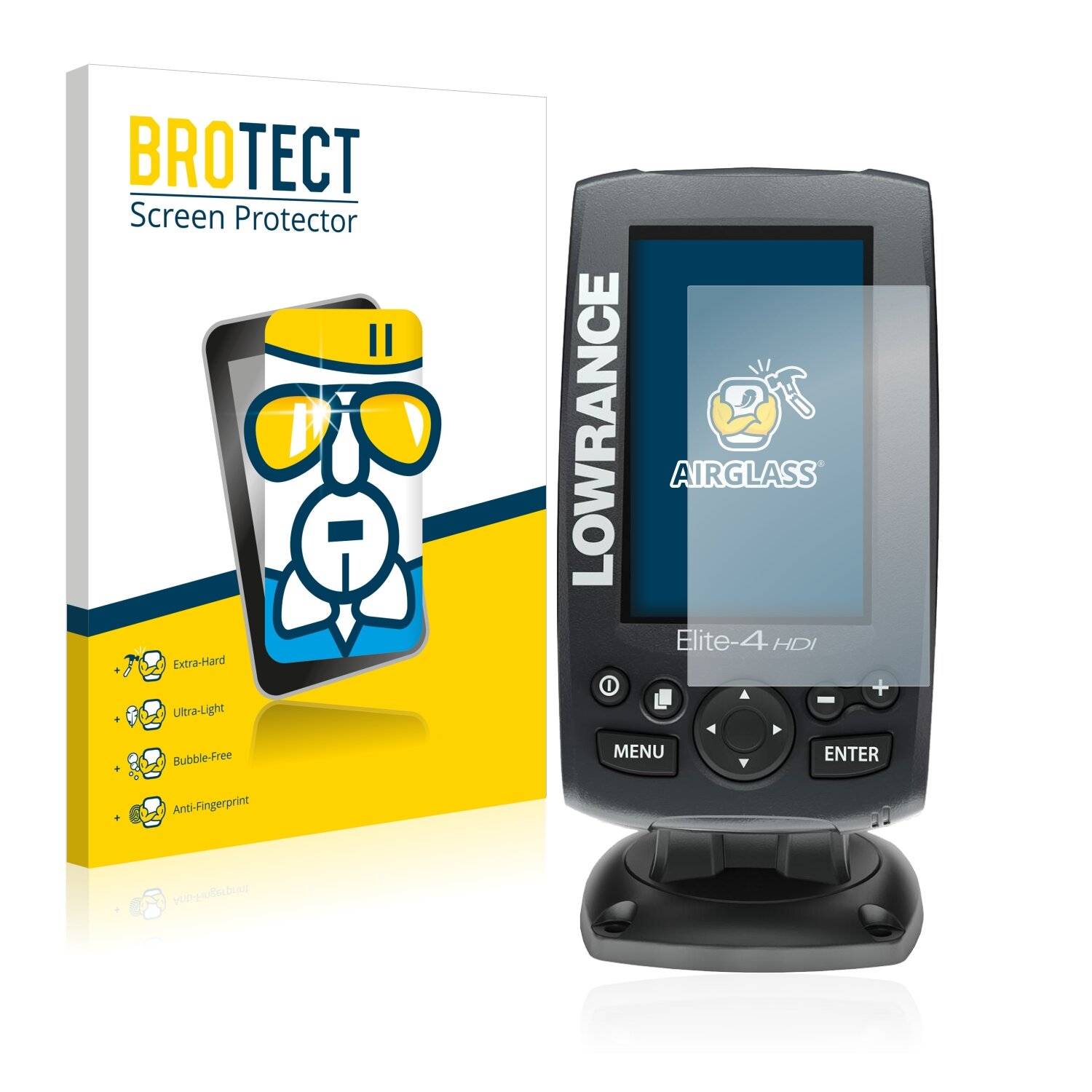 BROTECT AirGlass Schutzglas Folie für Lowrance Elite-4