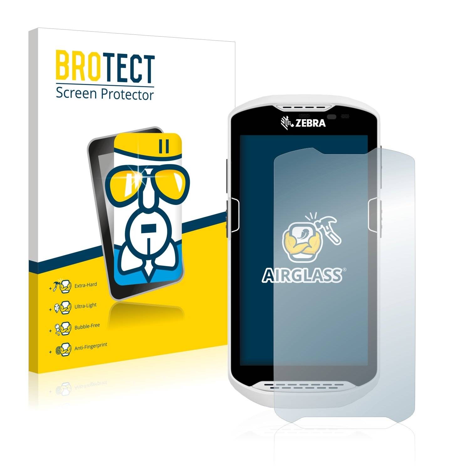 BROTECT AirGlass Flexible Schutz Glas Folie für Zebra TC57 Klar Transparent