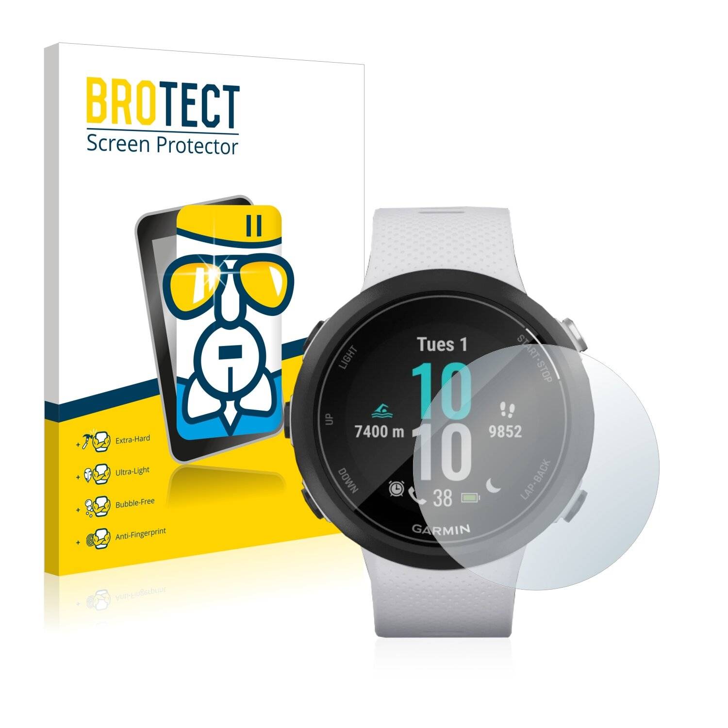 BROTECT AirGlass Flexible Schutz Glas Folie für Garmin Swim 2 Klar Transparent