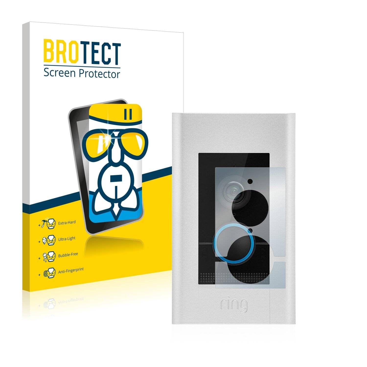 BROTECT AirGlass Flexible Schutz Glas Folie für Ring Video Doorbell Elite Klar Transparent