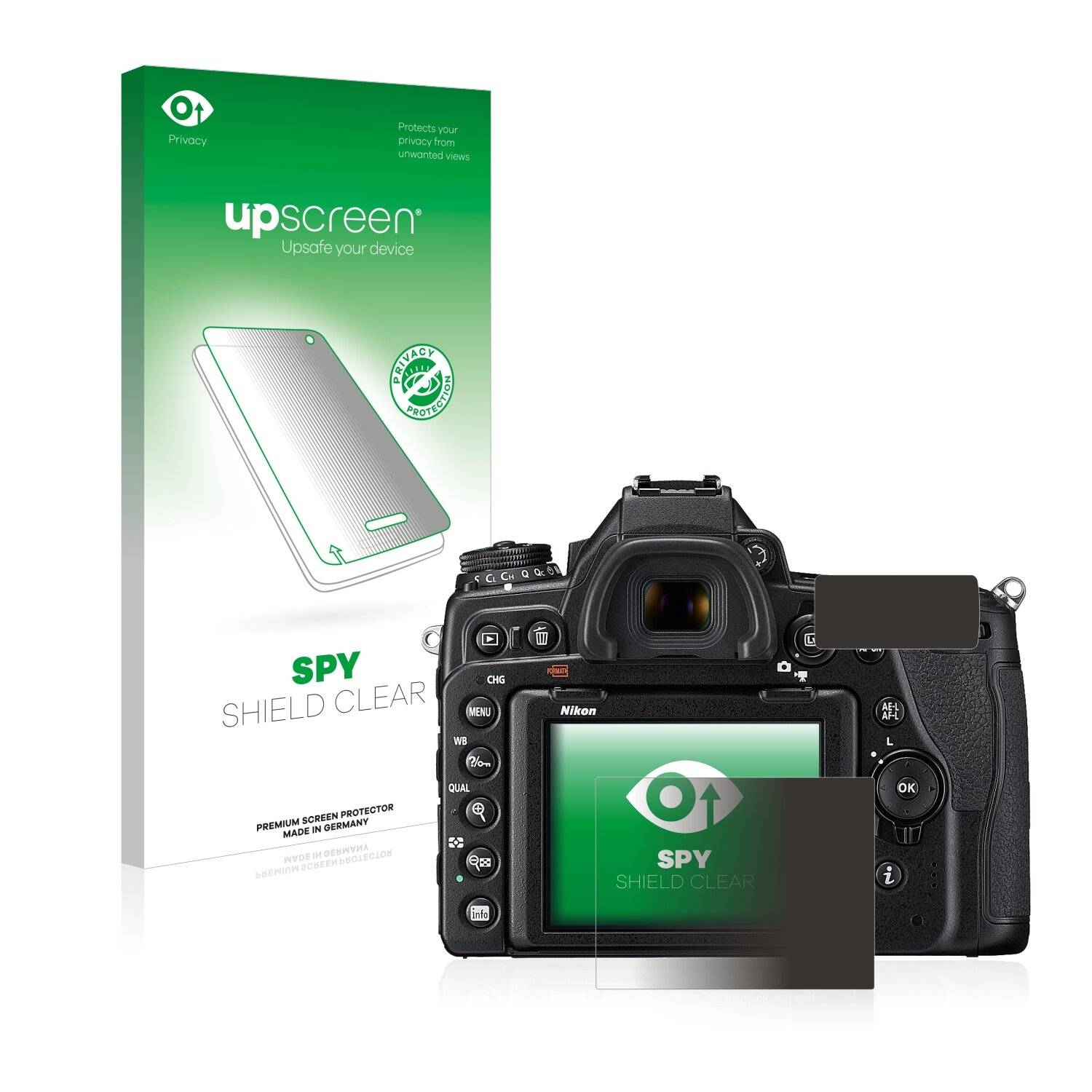 upscreen Spy Shield Clear Premium Blickschutzfolie für Nikon