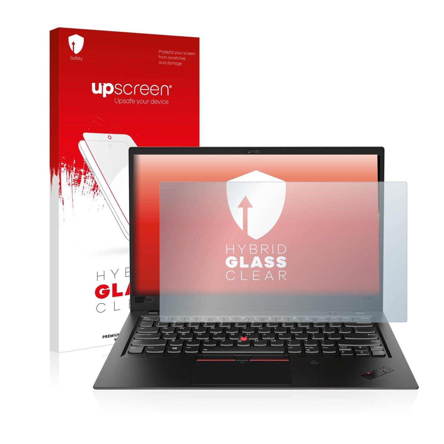 upscreen Hybrid Glass Clear Premium Schutzglas Folie für Lenovo ThinkPad X1 Carbon (6.