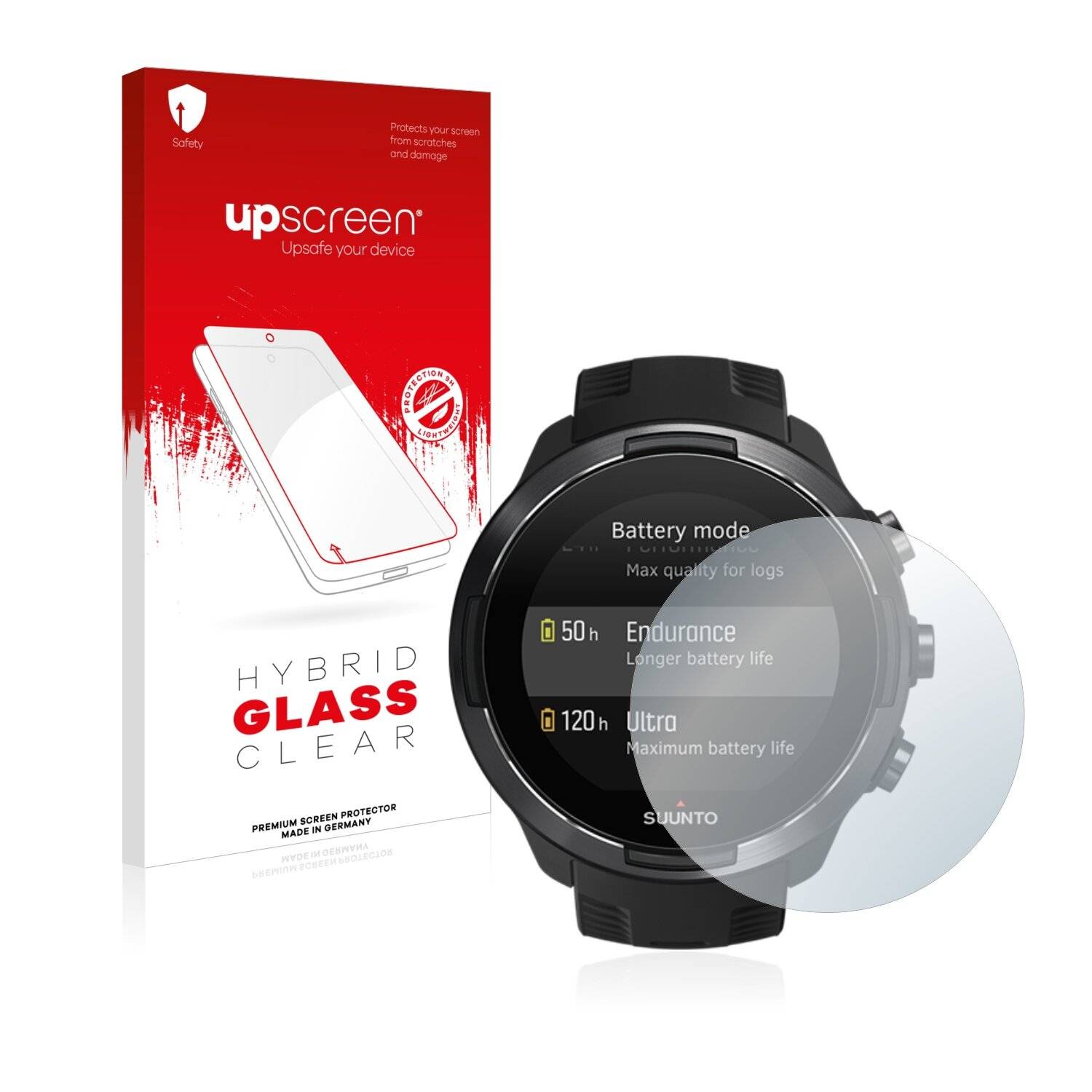 upscreen Hybrid Glass Clear Premium Schutzglas Folie für Suunto