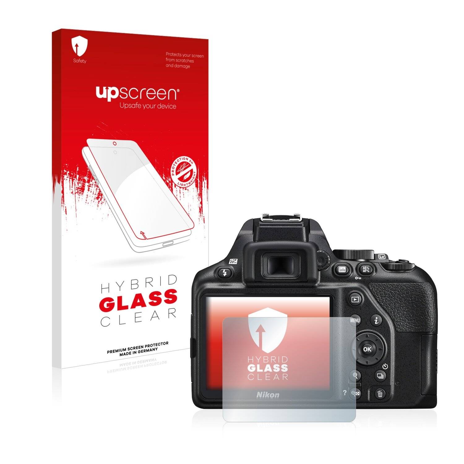 upscreen Hybrid Glass Clear Premium Schutzglas Folie für Nikon