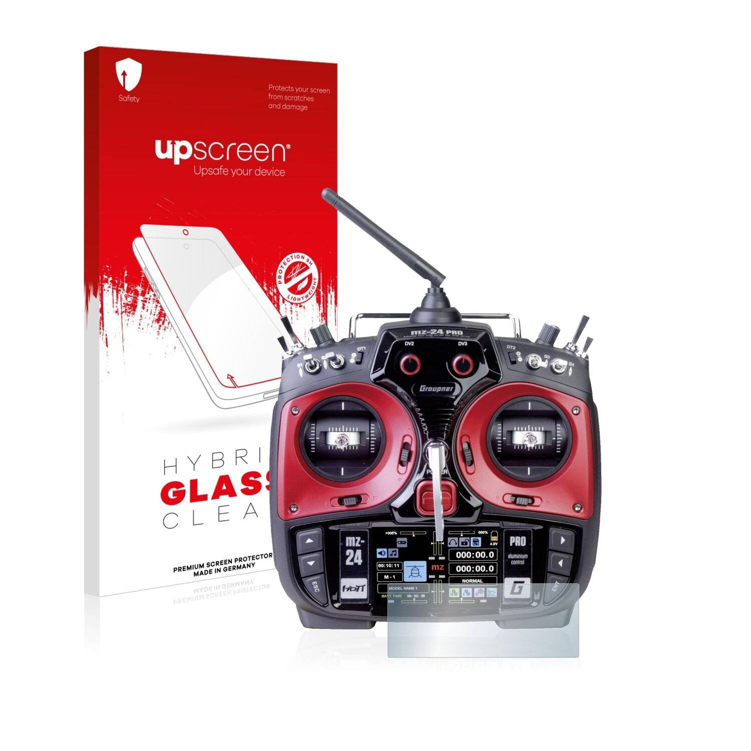upscreen Flexible Schutz Glas Folie für Graupner mz-24 Pro Schutzglas 9H Hybridglas Klar