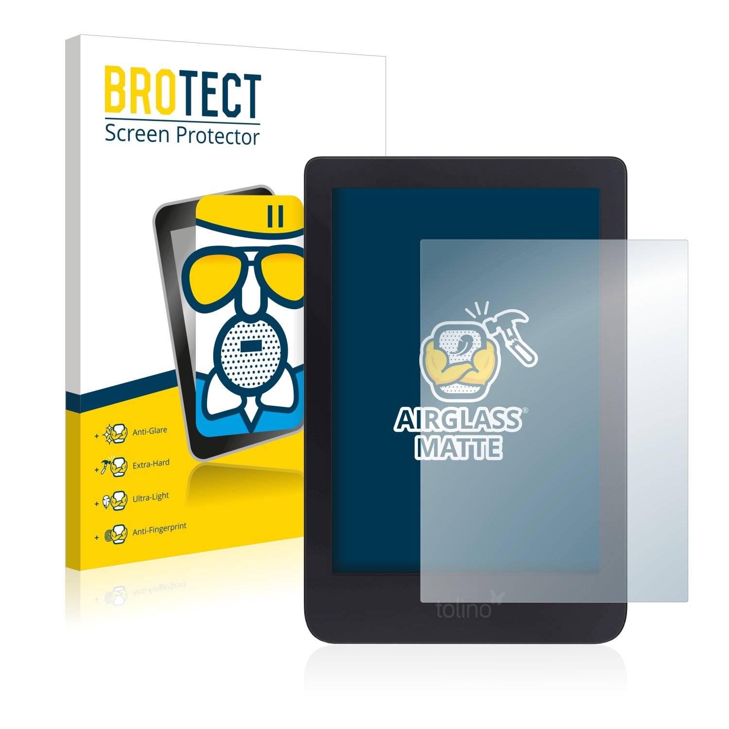 BROTECT AirGlass Flexible Schutz Glas Folie für Tolino Shine 3 Matt Entspiegelt