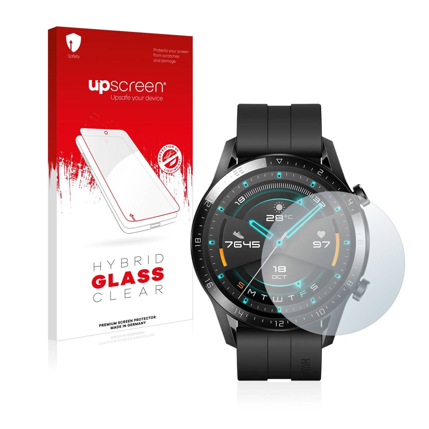 upscreen Hybrid Glas Schutz-Folie für Huawei Watch GT 2 (46 mm)