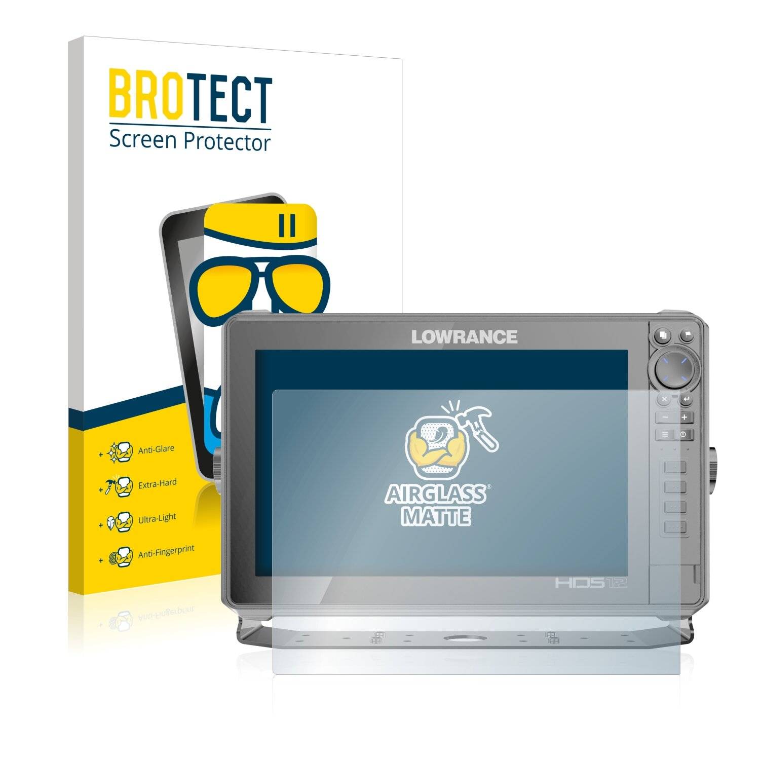 BROTECT AirGlass Flexible Schutz Glas Folie für Lowrance HDS Live 12" Matt Entspiegelt