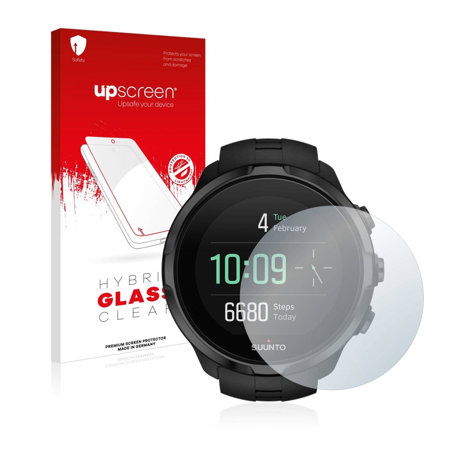 upscreen Hybrid Glass Clear Premium Schutzglas Folie für Suunto Spartan