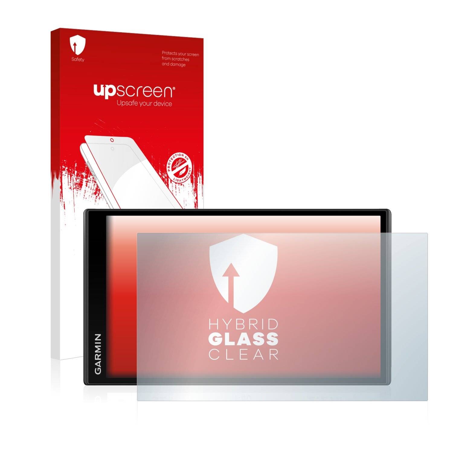 upscreen Hybrid Glass Clear Premium Schutzglas Folie für Garmin DriveSmart 61