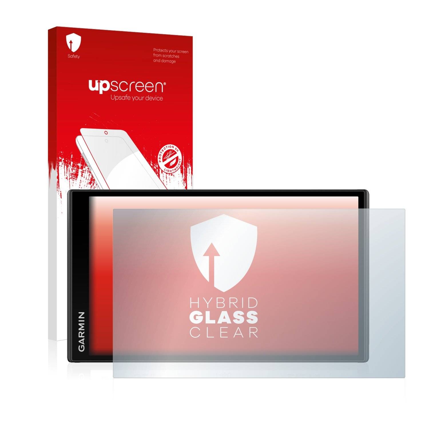 upscreen Hybrid Glass Clear Premium Schutzglas Folie für Garmin DriveSmart 61