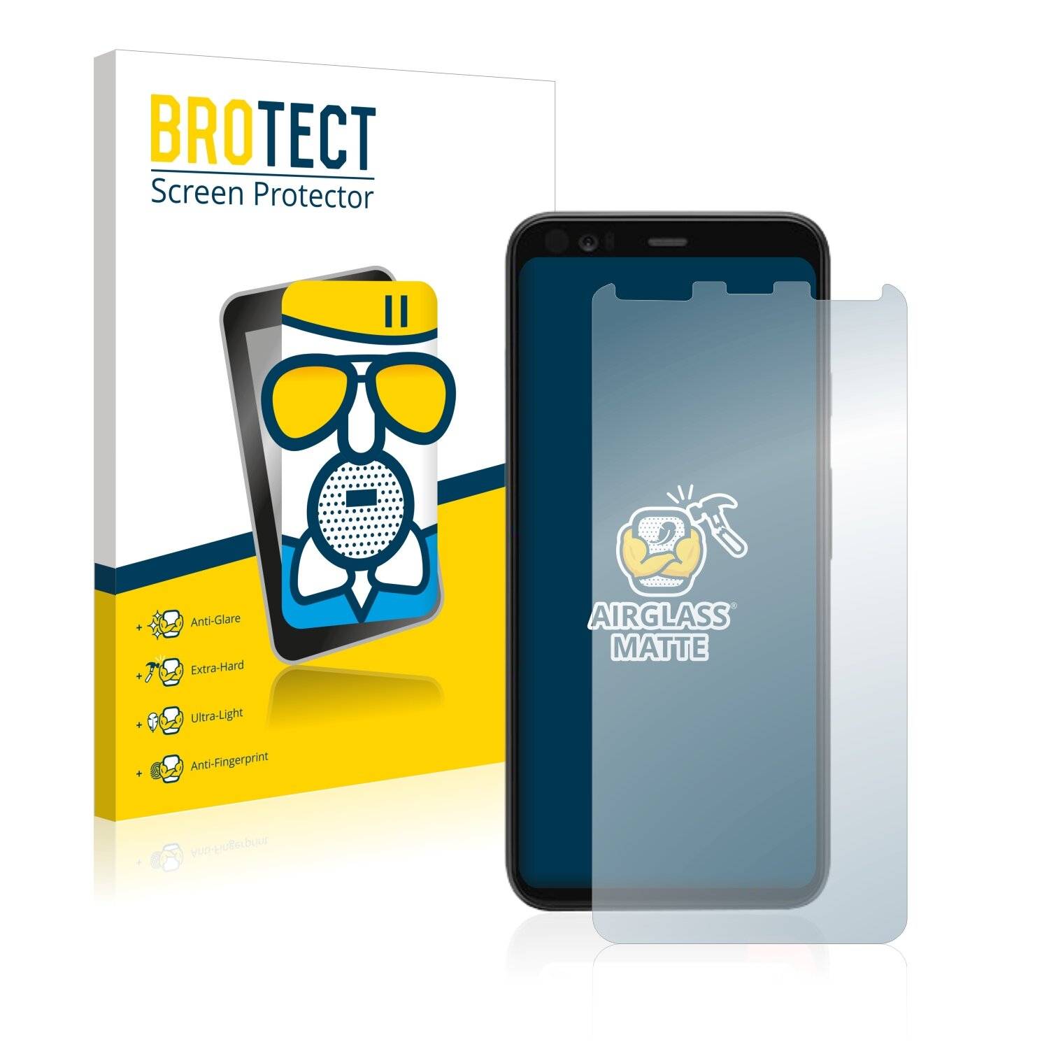 BROTECT AirGlass Flexible Schutz Glas Folie für Google Pixel 4 Matt Entspiegelt