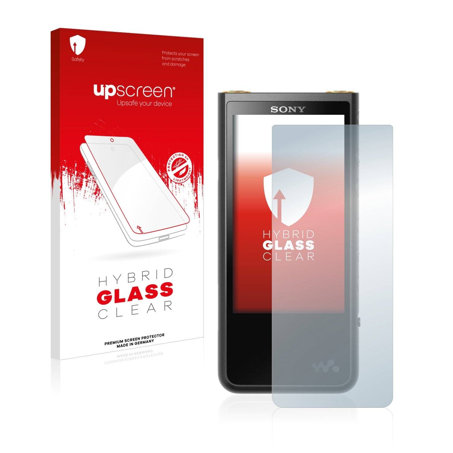 upscreen Hybrid Glass Clear Premium Schutzglas Folie für Sony Walkman