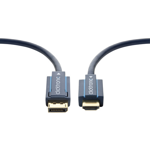 Clicktronic DisplayPort / HDMI Anschlusskabel 1.00 m vergoldete Steckkontakte Blau [1x DisplayPort