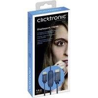 clicktronic DisplayPort / HDMI Anschlusskabel  10.00 m Blau 70724 vergoldete Steckkontakte clicktronic DisplayPort / HDMI Anschlusskabel  10.00 m Blau 70724 vergoldete Steckkontakte